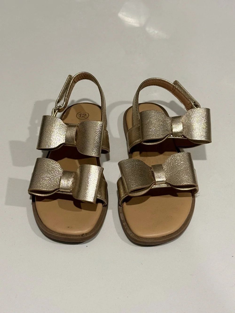 Cat & Jack Girls Metallic Gold Bow Sandals